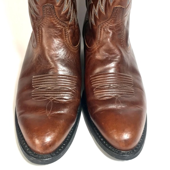 ARIAT Heritage Leather Embroidered Shaft Western Cowboy Boots #34732 - Picture 6 of 14